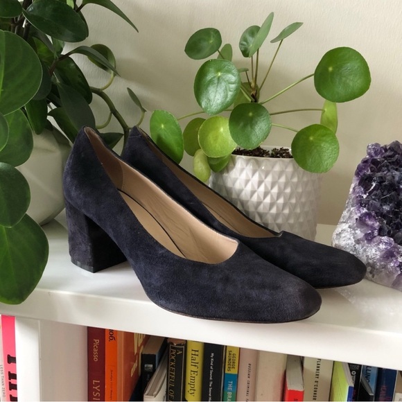 Maryam Nassir Zadeh Maryam Pump in Navy Suede 40 - Picture 2 of 9